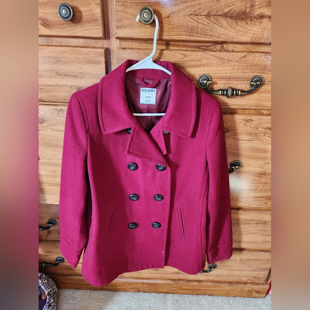 Old Navy Women's Red Peacoat